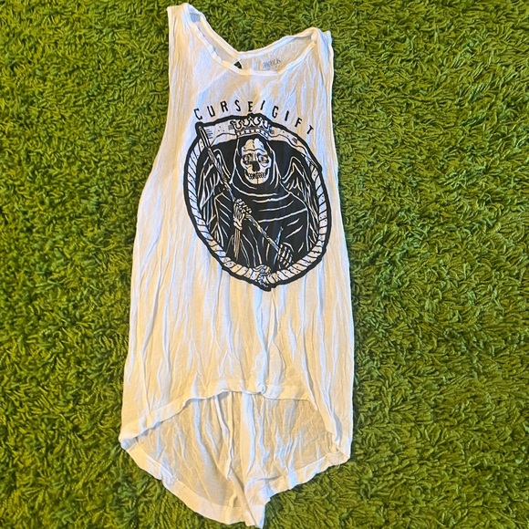 RK BLK curse gift open twist back tank top size medium - Picture 1 of 6